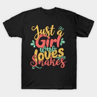 Just A Girl Who Loves Snakes Gift print T-Shirt